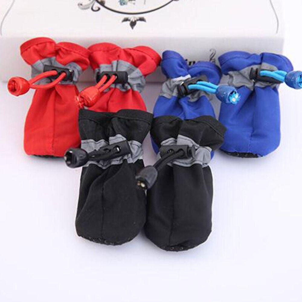 4Pcs Anti-slip Waterproof Footwear Rain Snow Boots Pet Rain Shoes Pet Shoes Dog Shoes
