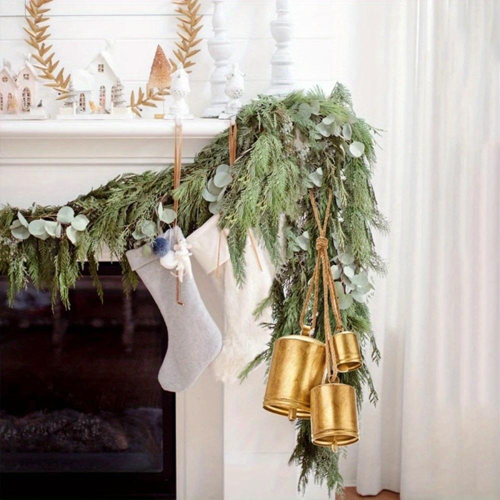 3Pcs/Set Christmas Bells Rustic Christmas Decor Vintage Style Brass Shabby Chic Decorations