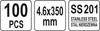 Stainless steel clamps 4.6x350mm100pcs YT-70564 YATO