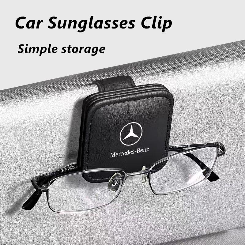 GZB4 Car Sun Visor Glasses Storage Box Sunglasses Clip Card Ticket Holder For Mercedes Benz W203 W204 W205 W212 W213 W176 SNJ-BENZ
