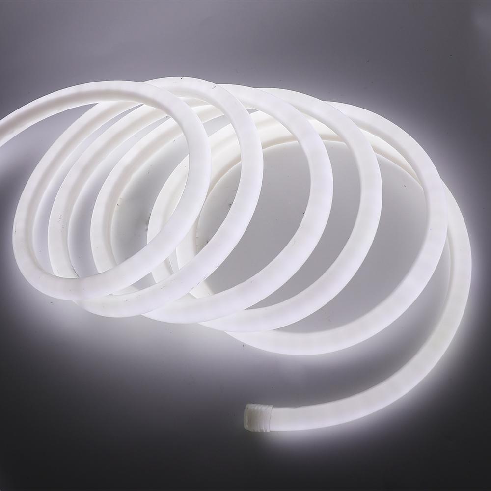 220V Neon LED Strip Light 360 Degree Round Tube Red/Green/Blue/Warm White Flexible Rope 120Leds/m Waterproof EU Power Home Decor