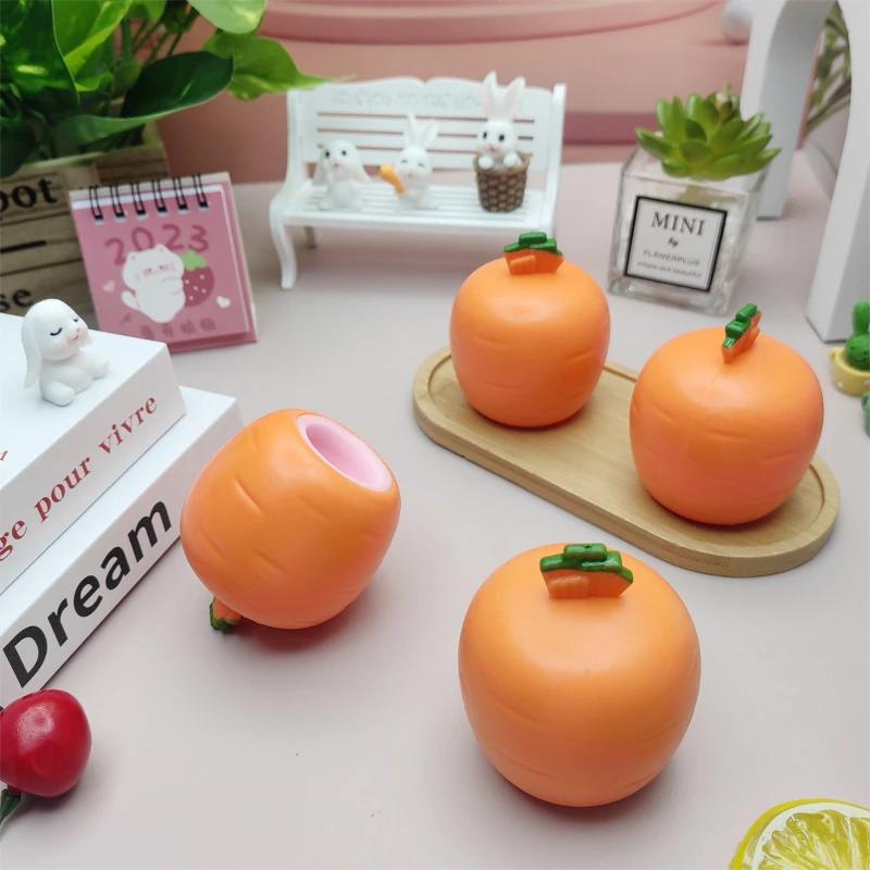 Игрушка-кролик, игрушка-морковка, пасхальный кролик-морковка, пасхальные игрушки-фиджет, сжимаемые игрушки-фиджет, пасхальные кролики-прятки в мешочке из морковки