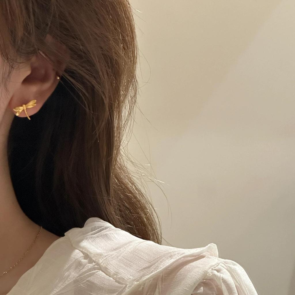 Новые китайские серьги-стрекозы женские ретро национальный стиль элегантный темперамент праздничные позолоченные серьги-бабочки серьги