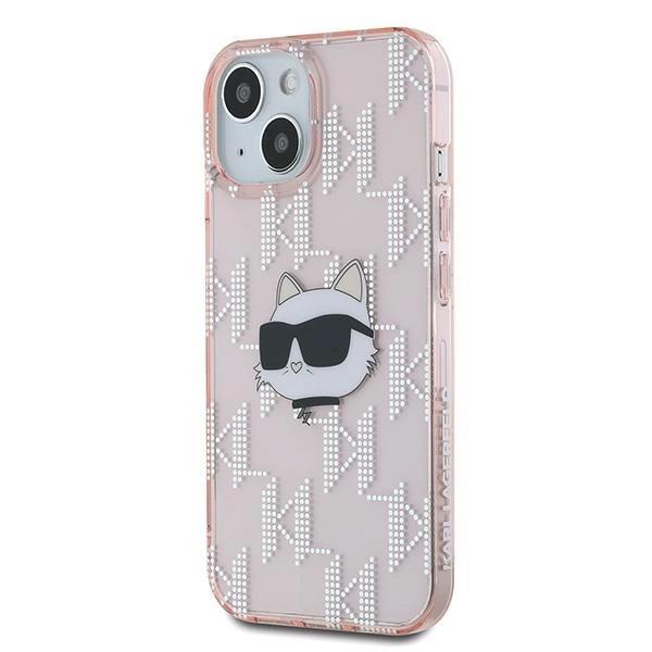 Karl Lagerfeld Чехол Iml Choupette Head & Monogram для iPhone 15 / 14 / 13 - розовый