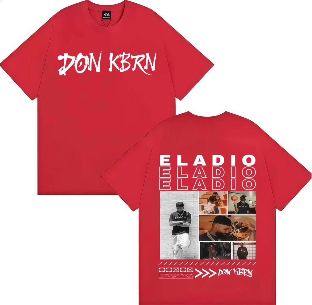 Rapper Eladio Carrion 2025 Trendy Album Double Sided Print ONeck Tshirt Mens Hip Hop Tshirt Loose Oversized Y2K Tee Streetwear