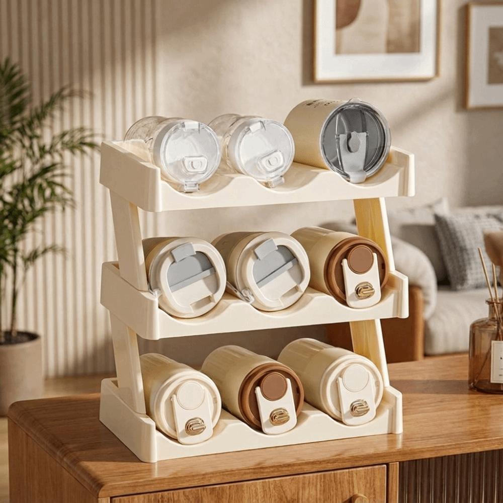 3 Layers Cup Storage Rack Plastic Water Bottle Holder Insulation Cup Holder for Home
