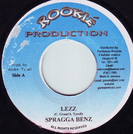 7-дюймовая пластинка SPRAGGA BENZ - Lezz NONE Rookie Producti 1999 Ямайка Регги, Ска и Даб Б/У