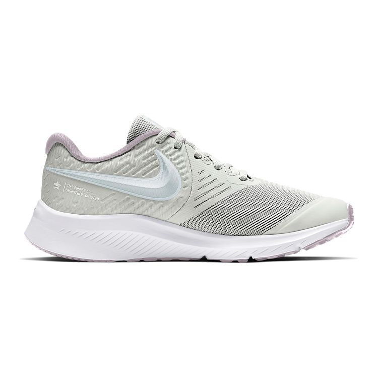 Nike Star Runner 2 Удобные Амортизирующие Нескользящие Износостойкие Низкие Беговые Кроссовки Женская Сникерс Серо-Розовый AQ3542-014