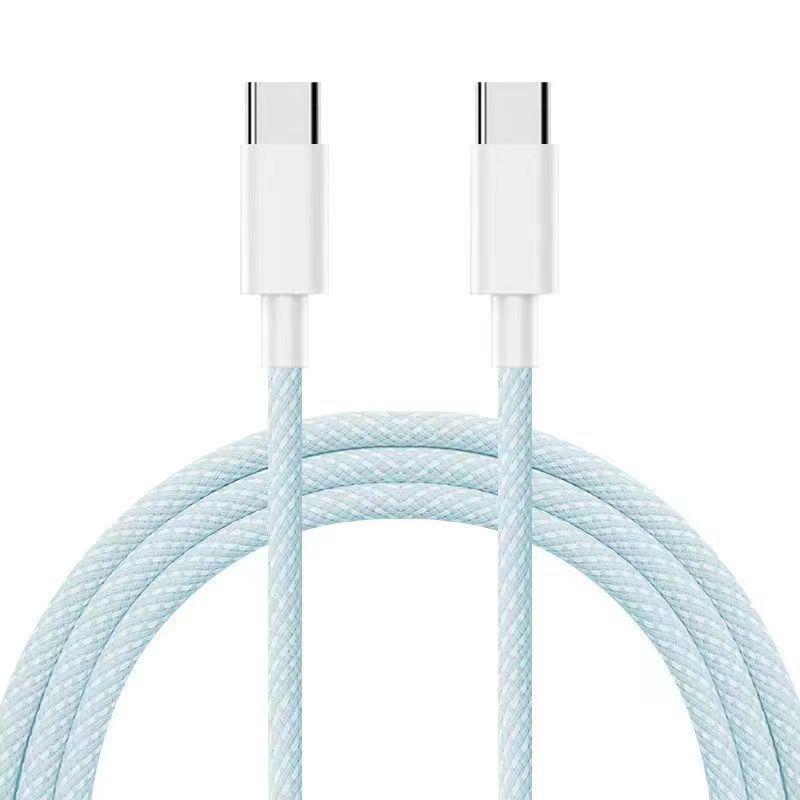 Совместимый с Apple 15/16 Кабель Macaron Dual Type-C Цветной Плетеный для Быстрой Зарядки для Телефона и Планшета