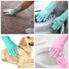 Dishwashing Cleaning Gloves Silicone Rubber Sponge Glove Household Scrubber Kitchen Clean Tools BPA Free