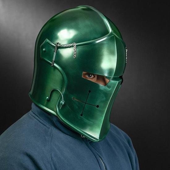 Verdant War Helm of the Fallen Legion Medieval Barbuta Replica for LARP, Cosplay  Epic Display