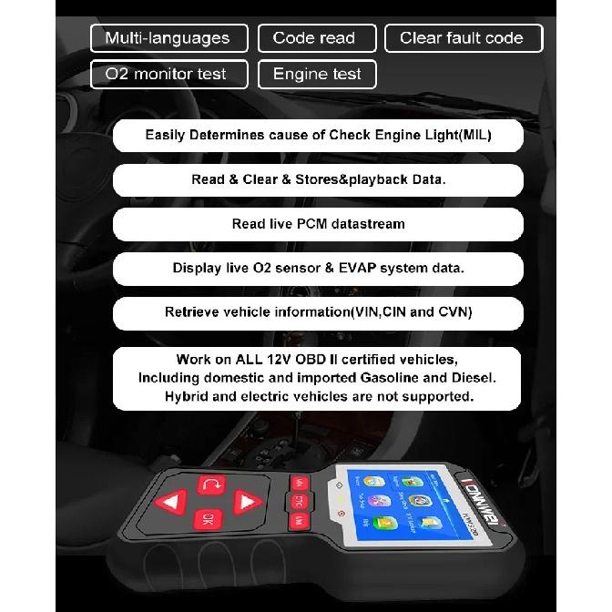 2026 KONNWEI KW320 Car Scanner OBD2 EOBD Fault Diagnostic Tools Professional Auto Scanner Live Data Read Erase Codes DTC Lookup