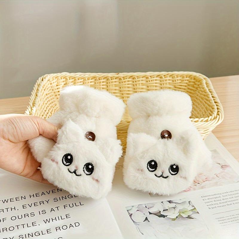 1PAIR Winter Plush Gloves, Perfect Christmas Gift Thick Insulation Cute Fashion Multipurpose