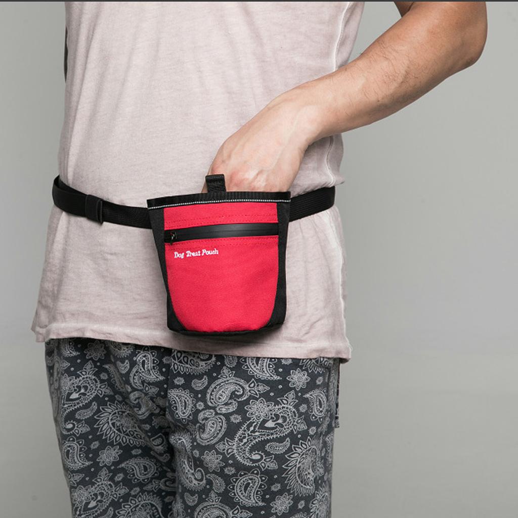 Pet Training Waist Bag Treats Pocket With Water Resistant Fabric Zippered Design For Outdoor Activity Walking Accessory