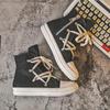 Spring 24 Pentagram Thick-Soled Canvas Sneakers: Stylish Unisex Hip-Hop High-Tops for Street Fashion