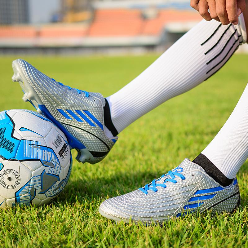 Men's/Women's Lawn Training AG Football Shoes Children's Teenager Sports Shoes Long Nail Wear Resistant Anti Slip Football Boots