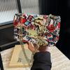 Female Fashion Graffiti Small Bag 2024 Summer Ladies Flap Phone Evening Clutch Purse Crossbody Bags For Women Chains Shoulder Bags