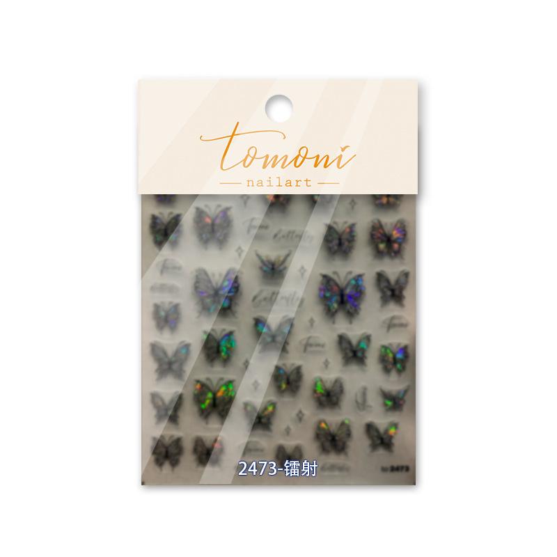 1piece 5D Aurora Purple Butterfly Nail Sticker Embossed Butterfly Love Nail Art Sticker High Quality Nail Art Decorative Sticker
