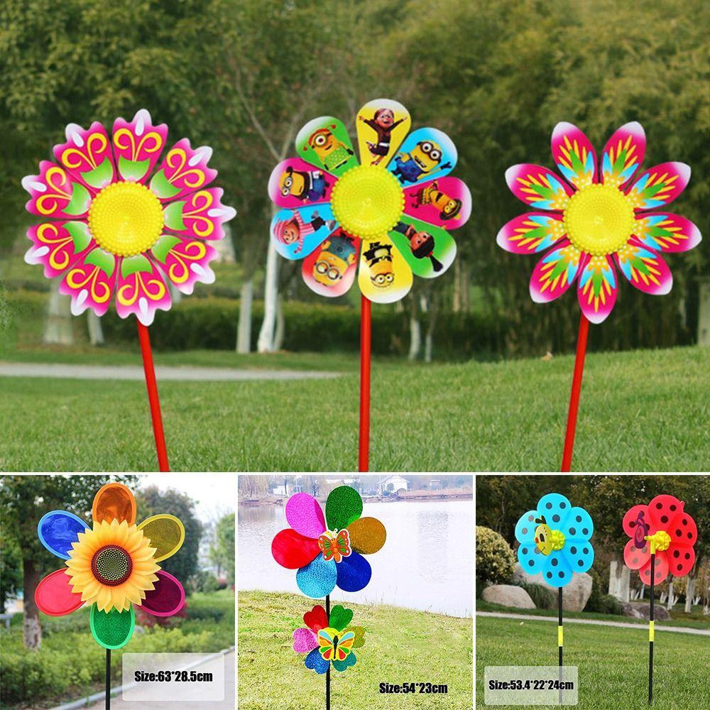Садовые DIY Ветряные вертушки Красочные подсолнухи Ветряные мельницы Пластиковые ветряные вертушки Декор Вертушки Игрушки