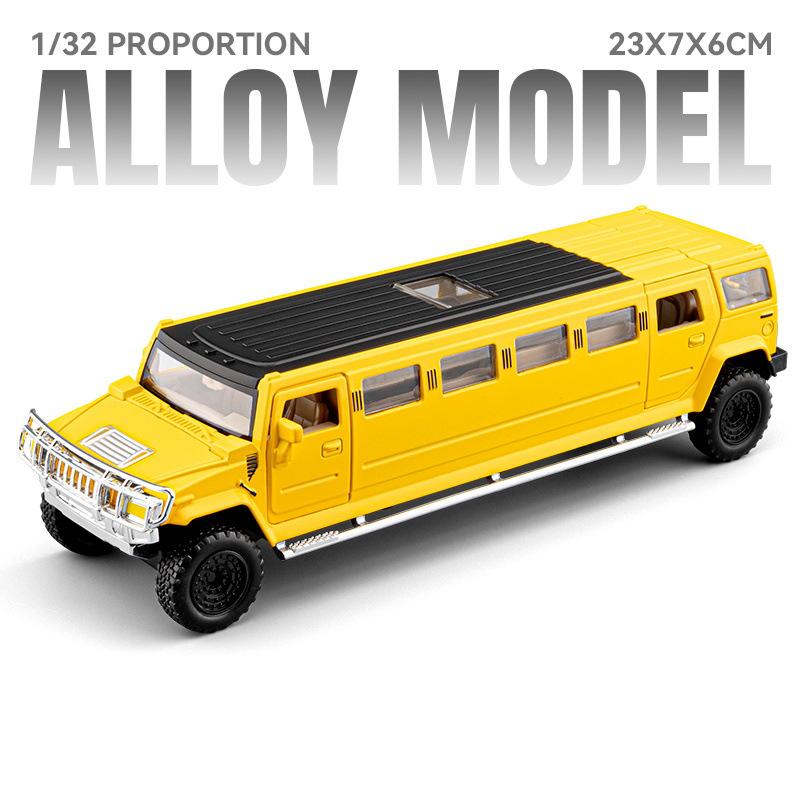 НОВЫЙ 1/32 Hummer H2 Лимузин Сплав Модель Автомобиля Игрушка Литье под Давлением Металлическое Литье Звук и Свет Автомобильные Игрушки для Детей Транспортное Средство
