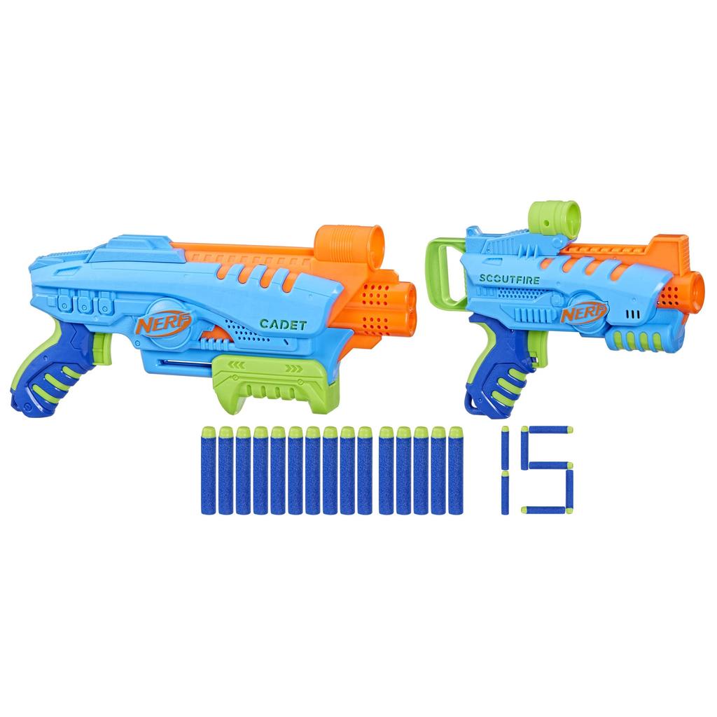 Hasbro Nerf Elite Ultimate Starter 2 вида из 15 Nerf Elite для активного отдыха от 6 лет и старше F6369 Оригинальный продукт JR. Набор, простые в использовании бластеры, дротики,