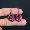 Ruby Earrings Gemstone Jewelry, Copper Electroformed Handmade Earrings, Latest Design Jewelry