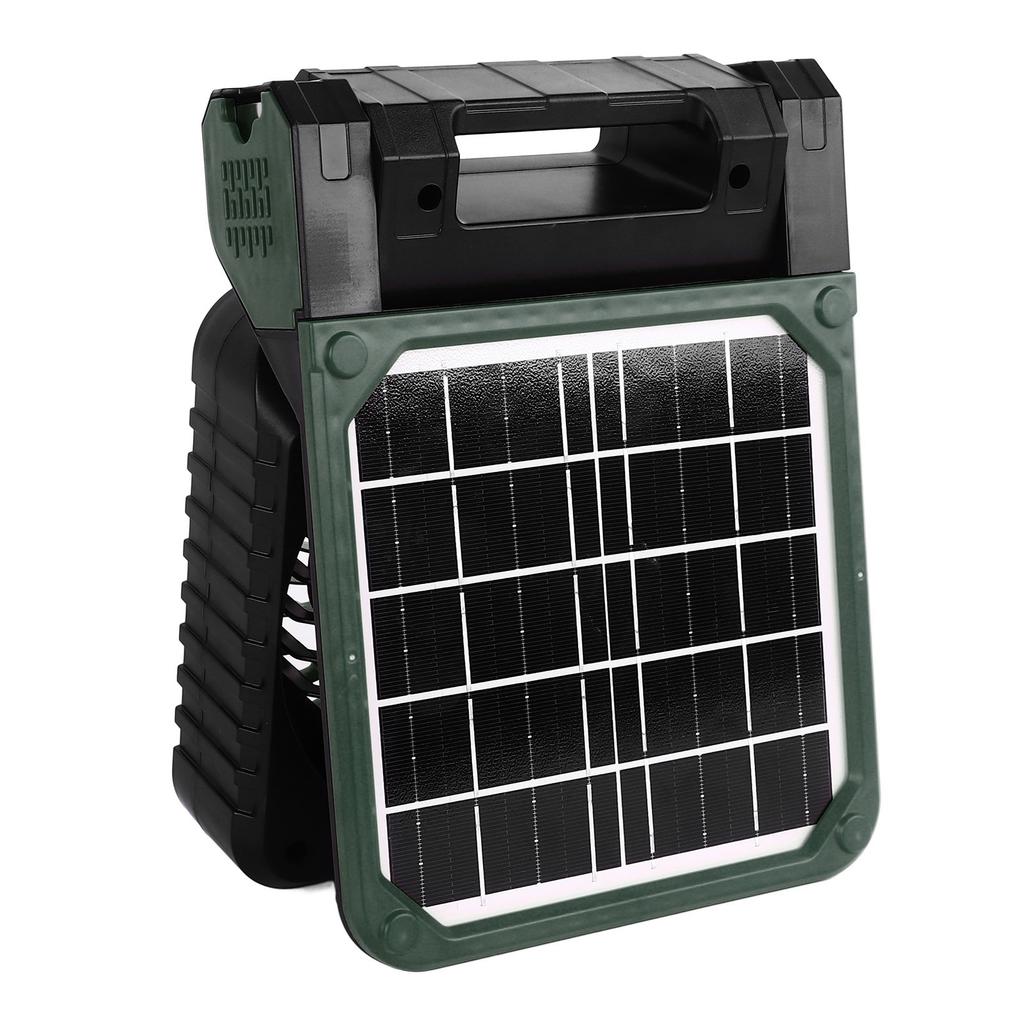 Solar Fan 5200MAH Type C Charging 4 Speed Adjustable Brushless Motor 4.5m/s Low Noise LED Timer