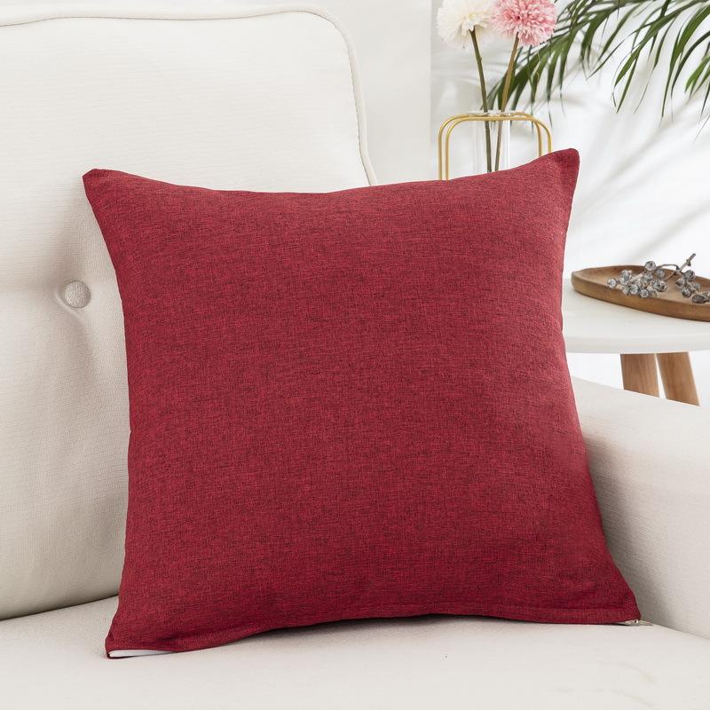 Льняная подушка однотонная диванная офисная подушка для сна поясничная подушка брезентовая наволочка для подушки спинка автомобиля