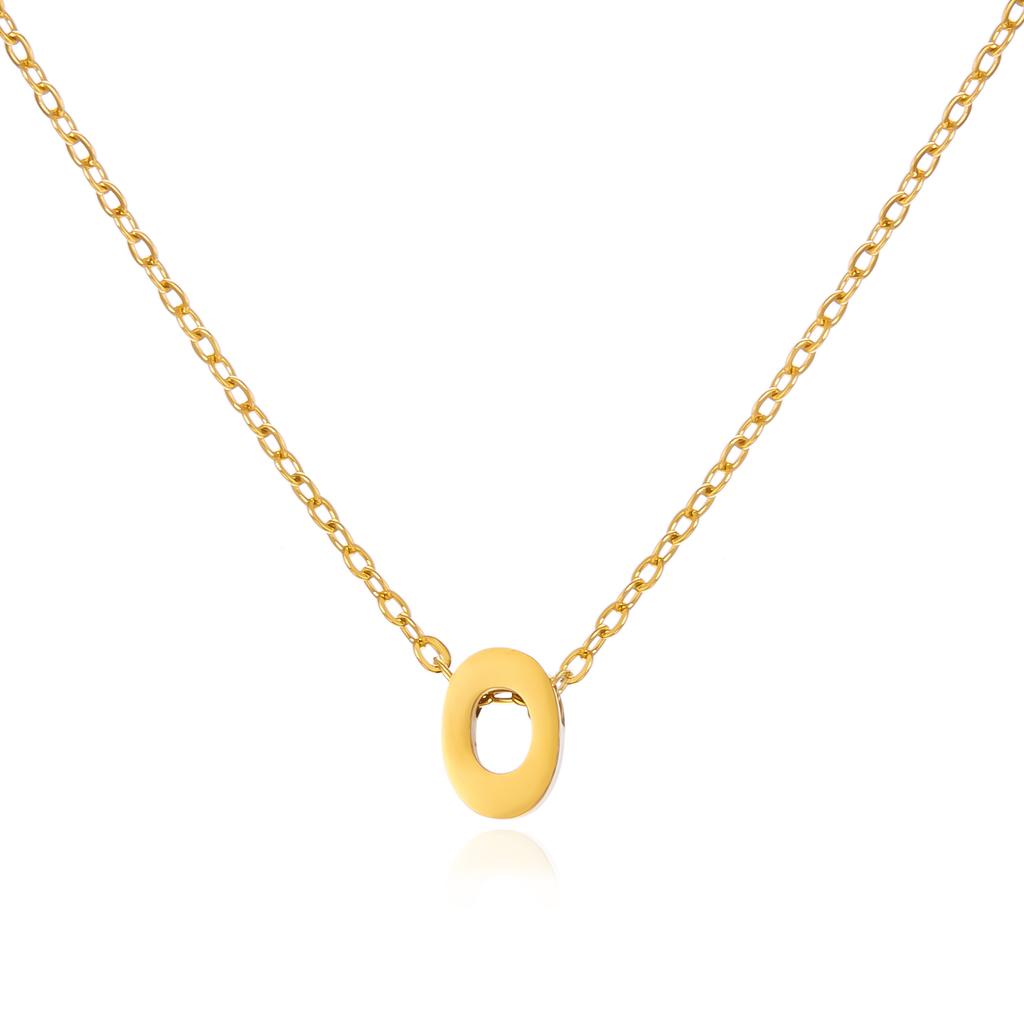 Stainless Steel Initial Necklace for Women Men Gold Color Cut Letters Single Name Choker Necklace Jewelry Gift Dropshipping