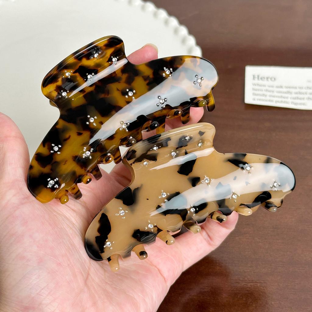 Fashionable Large Rhinestone-studded Acetate Hair Claw Clip For Stylish Women's Hairstyles