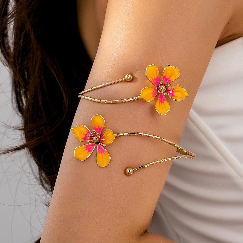 Adjustable Opening Arm Bracelet Floral Arm Ring Arm Cuff Bracelet  for Parties & Special Occasions