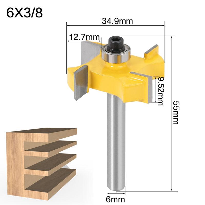 1/3 шт. 6 мм 1/4 дюйма хвостовик Т-типа подшипники фреза по дереву промышленный класс фальцевая бита деревообрабатывающий инструмент фрезы для дерева