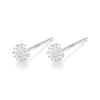 Earrings Silver925 Silver Compatible with Metal Allergies Fluff Ball Ball Simple Modest Small Size (Silver)