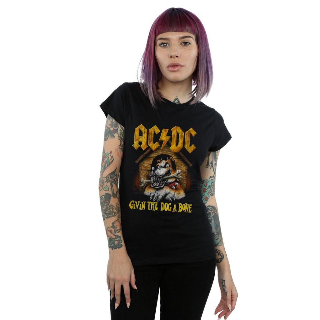 AC/DC Womens/Ladies Give The Dog A Bone Cotton T-Shirt