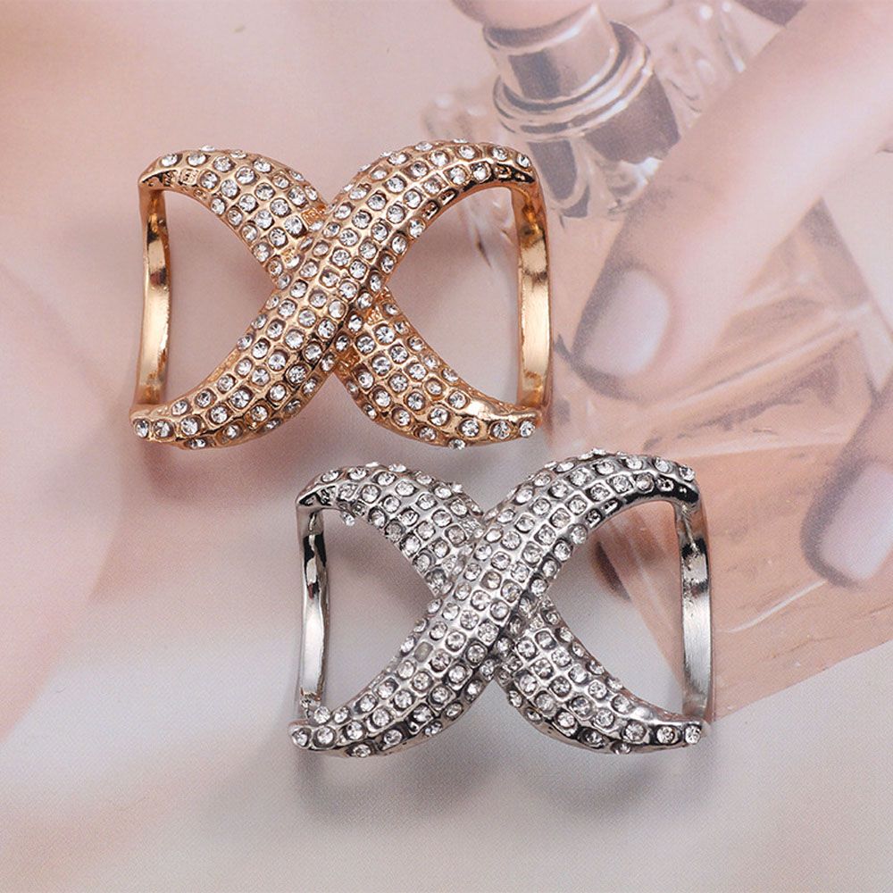 Fastener Scarves X Shape Silk Scarf  Buckle Brooch Pins Shawl Ring Clip Fashion Accessories Jewelry