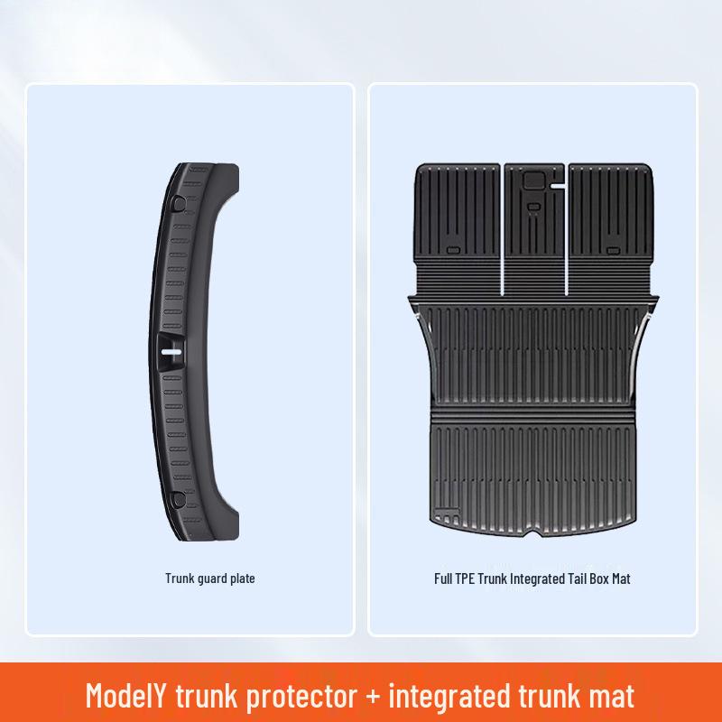 Защита багажника Tesla Model Y и защита порога задней двери из углеродного волокна