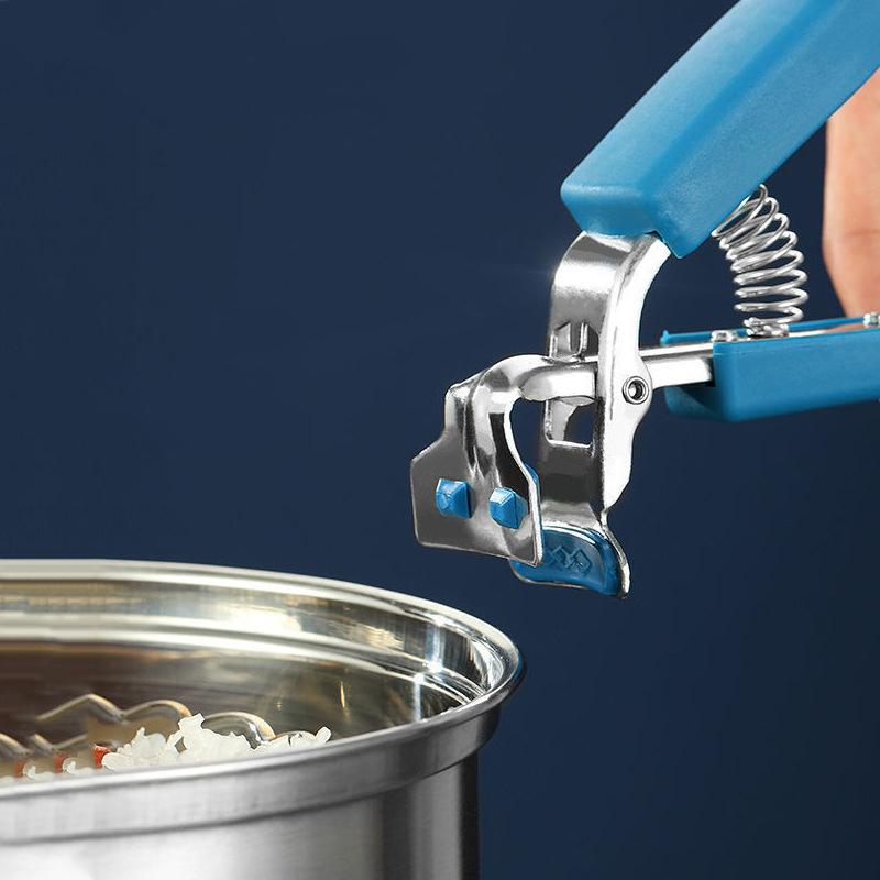 Зажим для чаши из нержавеющей стали с защитой от ожогов, нескользящий зажим для посуды, зажим для горячей посуды, силиконовые термостойкие перчатки, кухонные инструменты