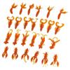 25pcs Silicone Crawfish Worm Lure Bait For Carp Bass Fishing(Orange)