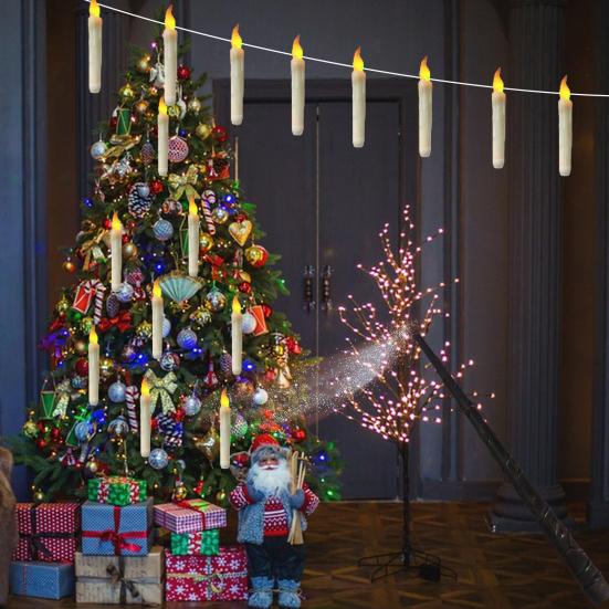 12 шт. подвесных плавающих свечей с пультом дистанционного управления Magic Flameless Taper