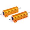 50 Watt 50 Ohm 5% Wirewound Resistor Electronic Aluminium Shell Resistors Gold (Pack of 2)