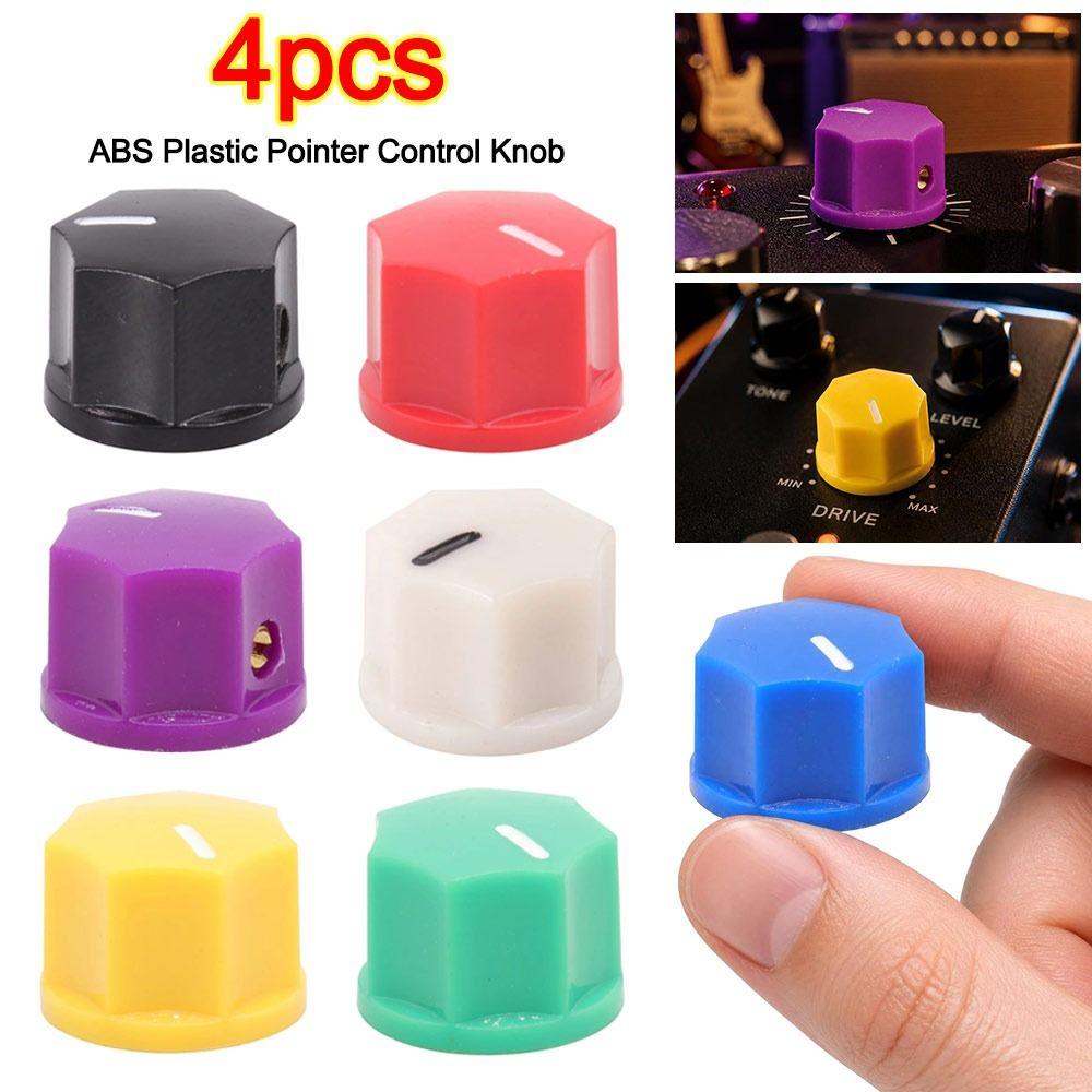4Pcs ABS Plastic Guitar Effect Pedal Knob Potentiometer Knob for DJ Mixer Radio Subwoofer