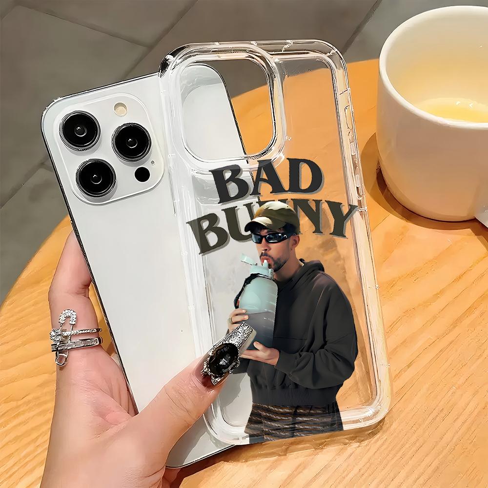 Singer Bad Bunny Art Phone Case for Samsung Galaxy S25 S24 S23 S22 S21 S20 S10 Note20 10 FE Ultra Plus 4G 5G Clear Back Cover