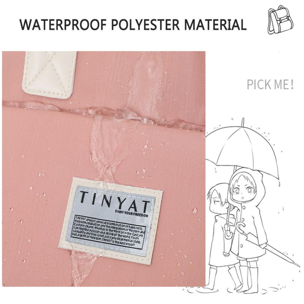 TINYAT Candy Women Canvas Backpack Waterproof Feminina Laptop Backpack 15 Pink Patchwork School Backpacks Bags for Teenage Girls