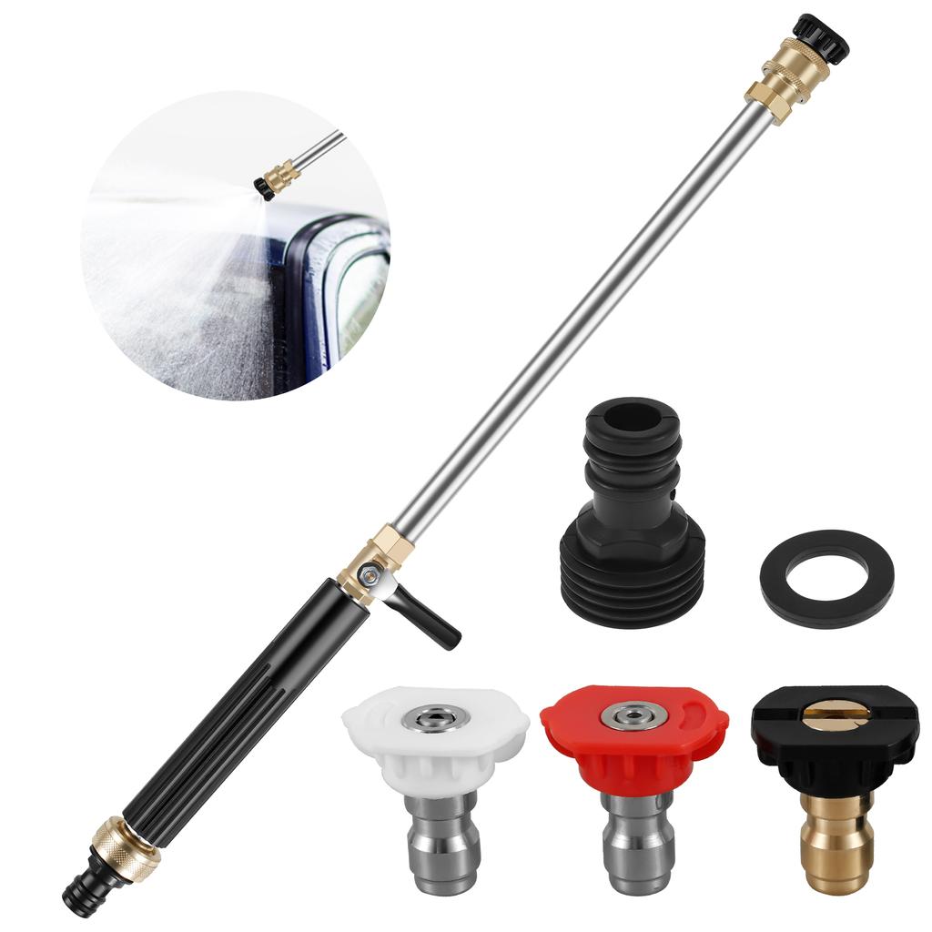 Jet Washer Heavy Duty High Pressure Car Washer Tools Washer Wand with 3 Different Nozzles and Quick Connector for Car Cleaning