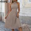 Women's Fashion Summer Spring Sleeveless High Waist Casual Dresses