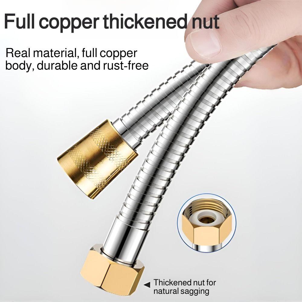 Reinforced Handheld Shower Head Hose Brass Nut Replacement Hose Universal Shower Hose Home Hotel