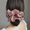 1Pcs New Korean Retro Folded Chiffon Oversize Scrunchies Women Sweet Temperament Fashion Exaggerated Hair Band Hair Accessorie