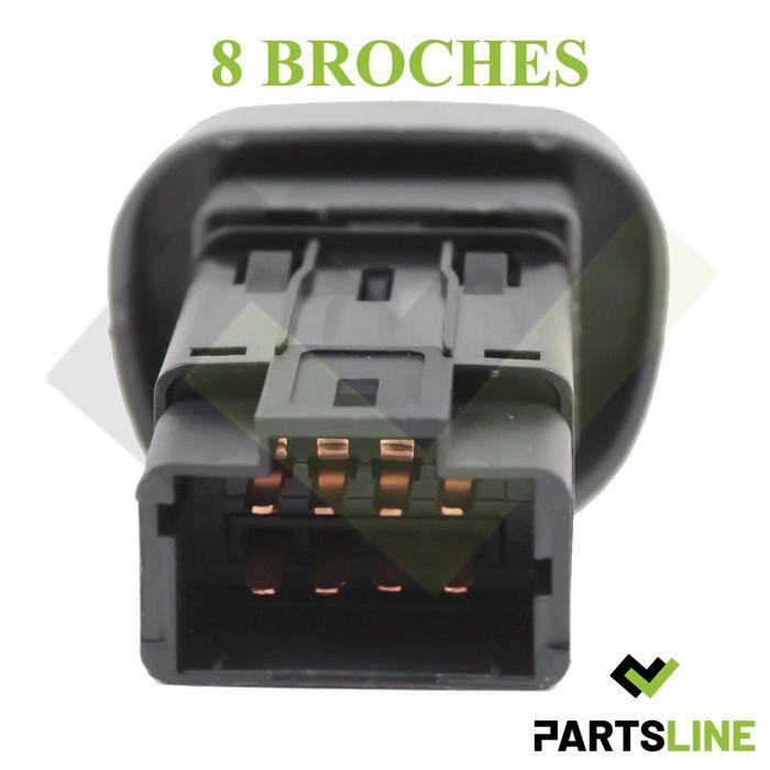 Interrupteur Bouton Poussoir Gris de Warning Feux de Détresse compatible avec CLIO II Phase 1 et THALIA I - 252904482R 7700421820