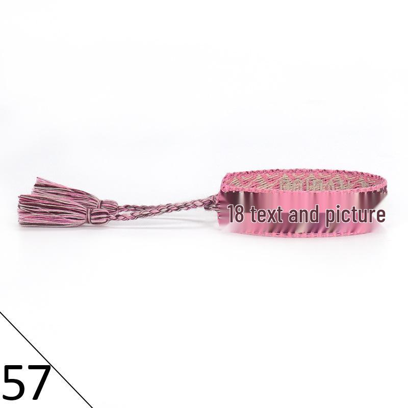 Браслет дружбы ручной работы с вышивкой и кисточками для женщин