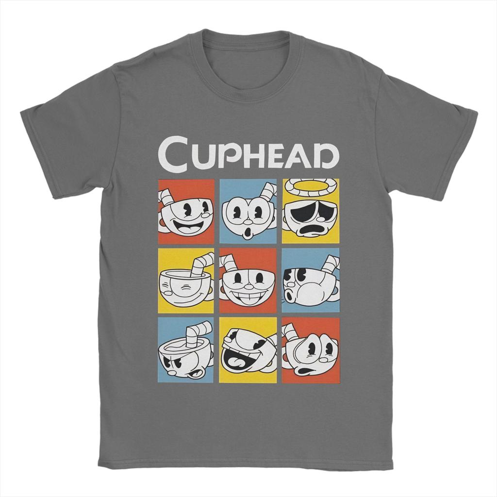 The Cuphead Show T Shirts Mens Cotton Funny TShirts Round Collar Tee Shirt Short Sleeve Tops Party